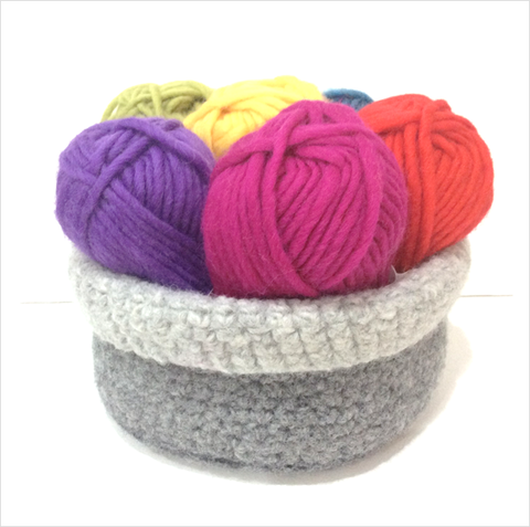 Felted Crochet Basket Pattern and Tutorial by Cotton Pod