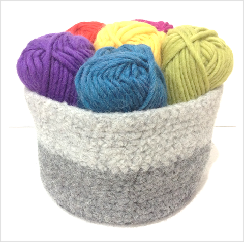 Felted Crochet Basket Pattern and Tutorial by Cotton Pod