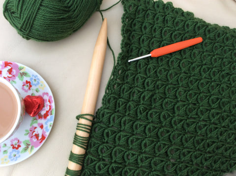 Broomstick Lace Crochet, DROPS Karisma Forest Green 47 at Cotton Pod