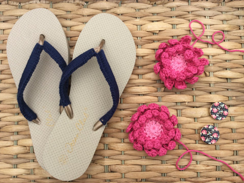 Crochet Flip flops in DROPS Paris by Cotton Pod