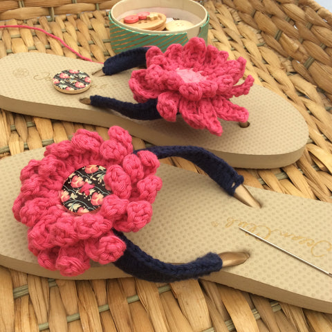 Crochet Flip Flops made by Cotton Pod using DROPS Paris Cotton