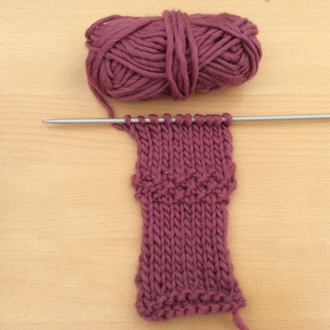 Continental style knitting sample