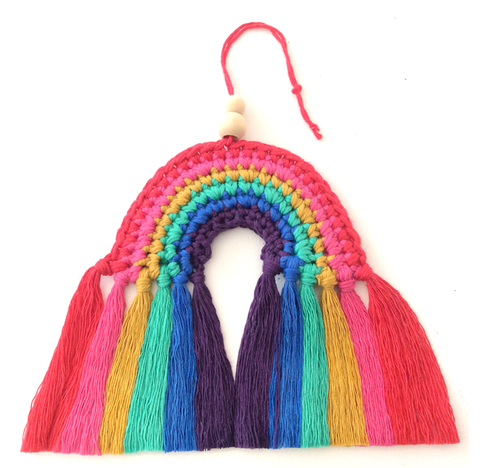 How to Make a Crochet Rainbow Window Hanging