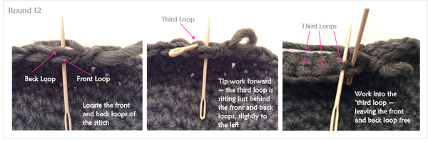 Finding the third loop, camel stitch, crochet by Cotton Pod