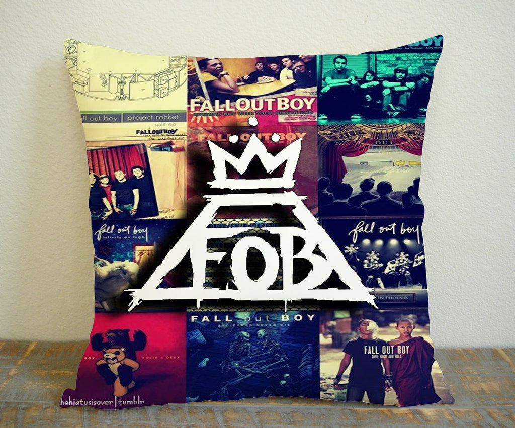 Fall Out Boy Cover Album Collage for Square Pillow Case 16x16 Two Sides, 18x18 Two Sides, 20x20 Two Sides