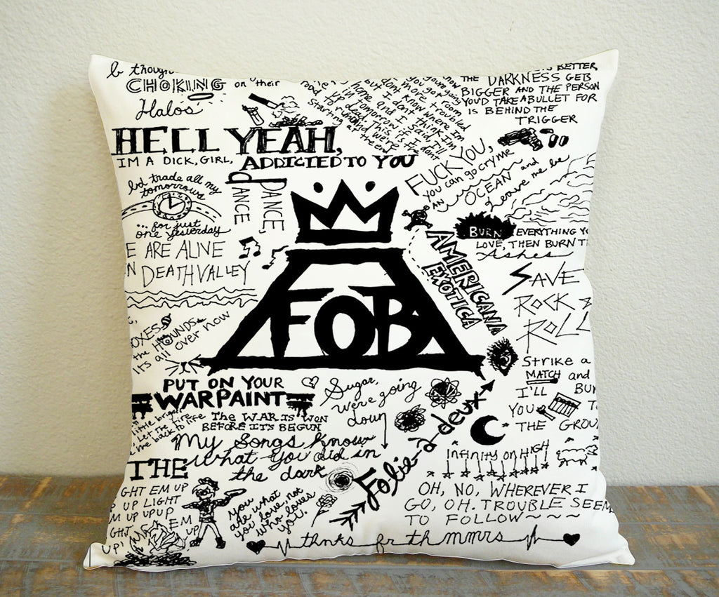 FOB Collage Logo for Square Pillow Case 16x16 Two Sides, 18x18 Two Sides, 20x20 Two Sides