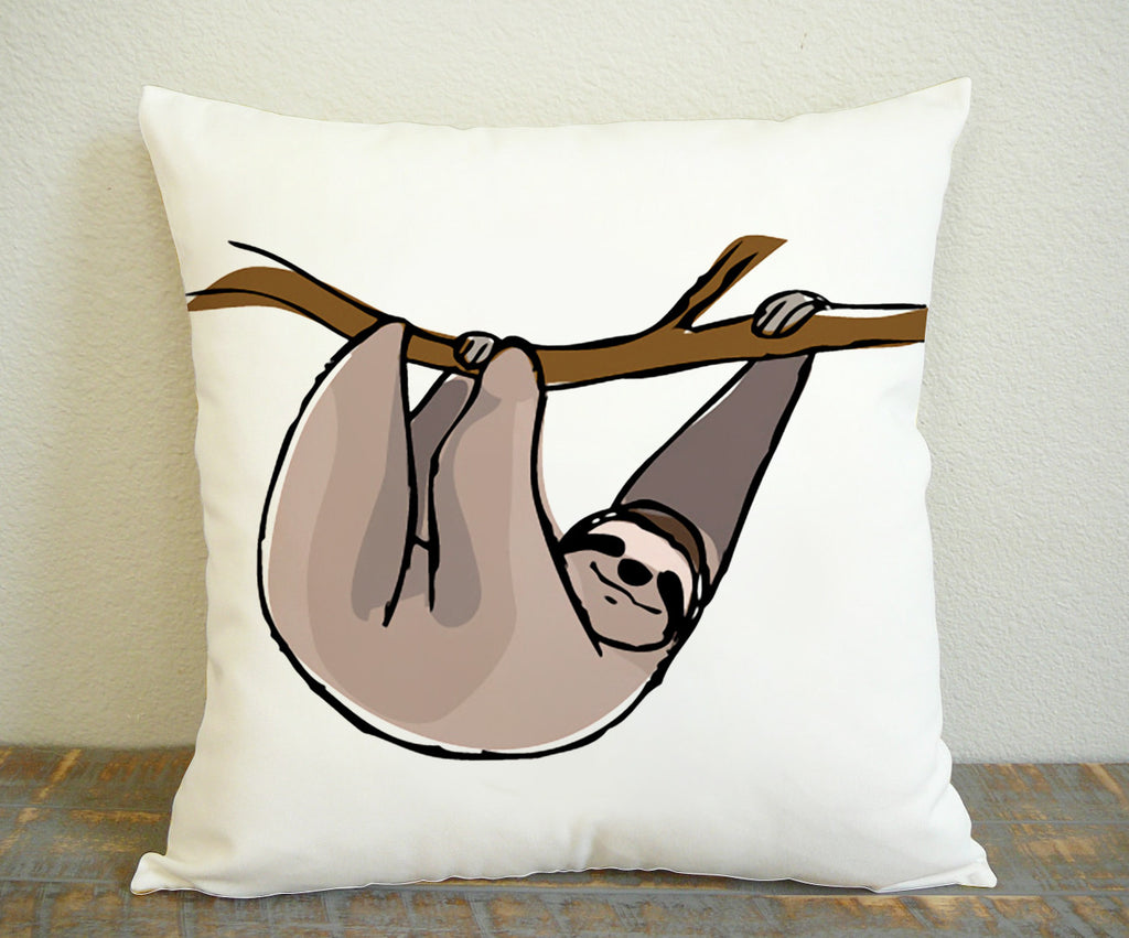 Sloth Sloth in Tree for Square Pillow Case 16x16 Two Sides, 18x18 Two Sides, 20x20 Two Sides