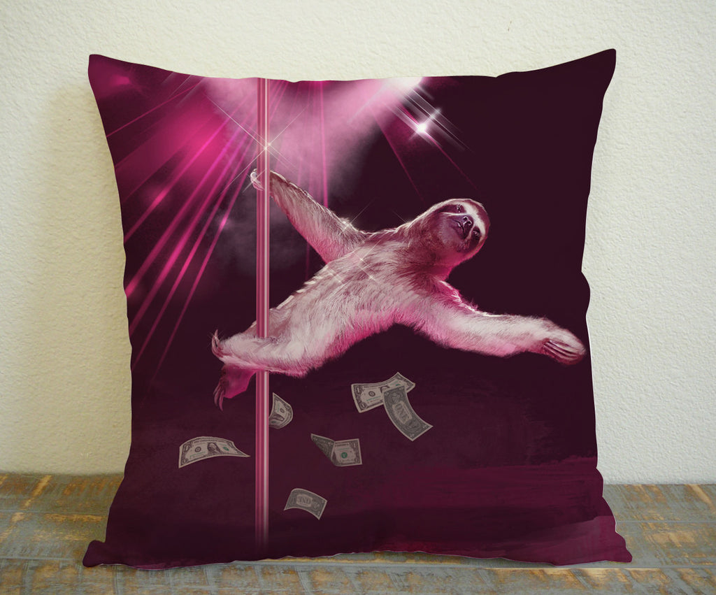 Sloth Strip for Square Pillow Case 16x16 Two Sides, 18x18 Two Sides, 20x20 Two Sides