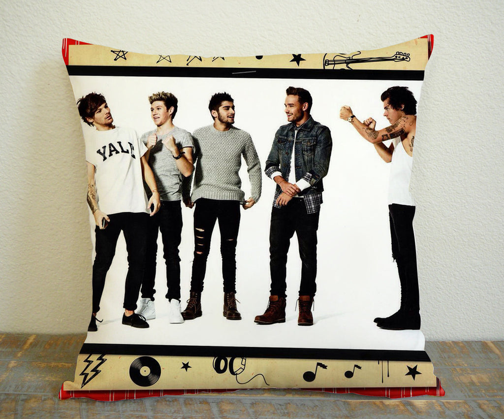 One Direction Fighting for Square Pillow Case 16x16 Two Sides, 18x18 Two Sides, 20x20 Two Sides