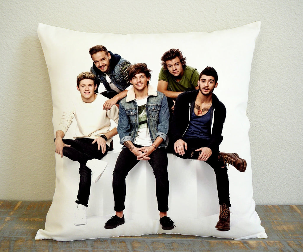 One Direction White Dimention for Square Pillow Case 16x16 Two Sides, 18x18 Two Sides, 20x20 Two Sides