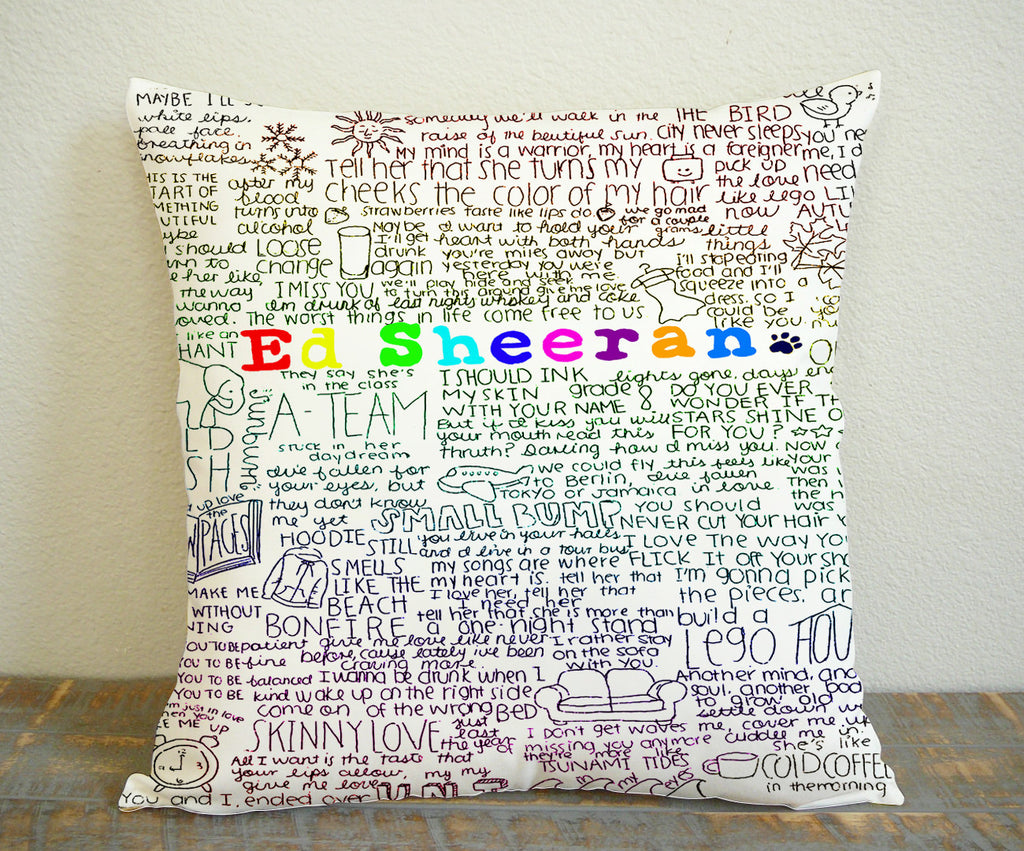 ED Sheeran Colorfull for Square Pillow Case 16x16 Two Sides, 18x18 Two Sides, 20x20 Two Sides