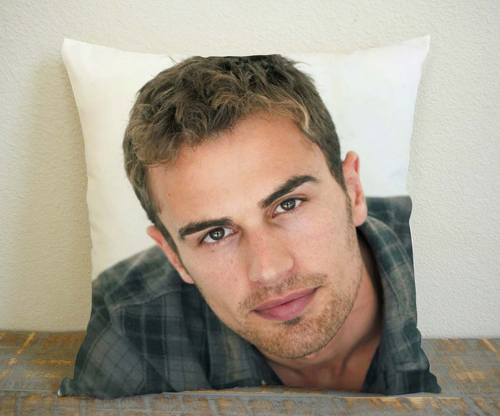 Theo James Look at You Pillow Case, Pillow Decoration, Pillow Cover, 16 x 16 Inch One Side, 16 x 16 Inch Two Side, 18 x 18 Inch One Side, 18 x 18 Inch Two Side, 20 x 20 Inch One Side, 20 x 20 Inch Two Side