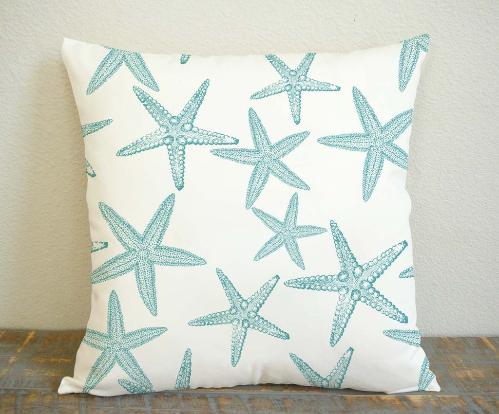 Summer Beach Starfish Pillow Case, Pillow Decoration, Pillow Cover, 16 x 16 Inch One Side, 16 x 16 Inch Two Side, 18 x 18 Inch One Side, 18 x 18 Inch Two Side, 20 x 20 Inch One Side, 20 x 20 Inch Two Side