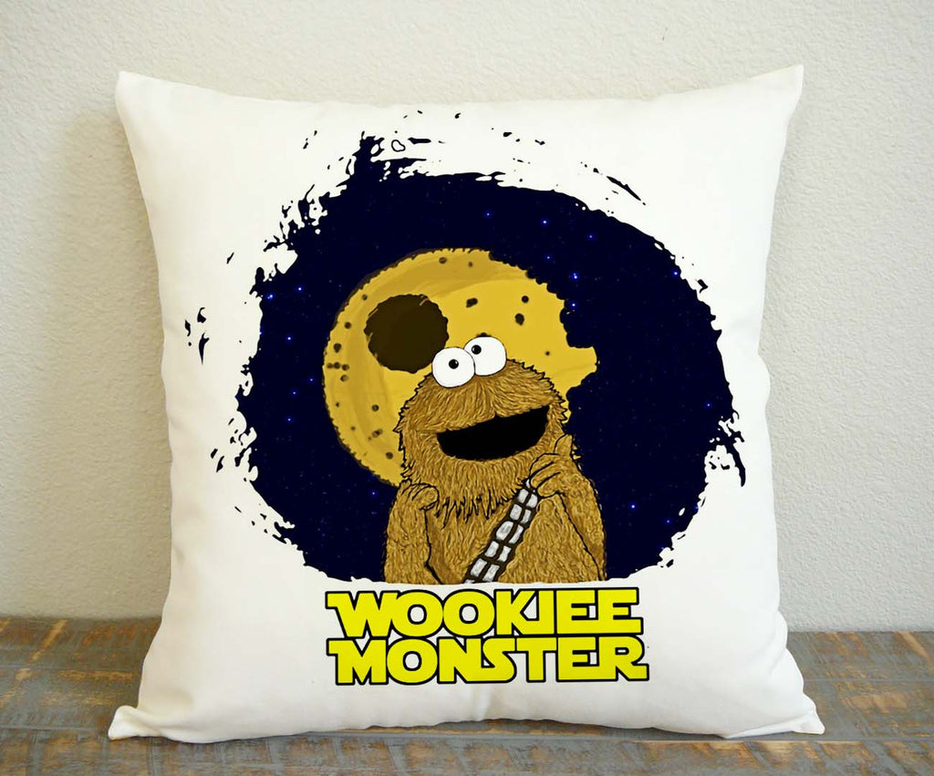 Wookie Monster Parody Pillow Case, Pillow Decoration, Pillow Cover, 16 x 16 Inch One Side, 16 x 16 Inch Two Side, 18 x 18 Inch One Side, 18 x 18 Inch Two Side, 20 x 20 Inch One Side, 20 x 20 Inch Two Side