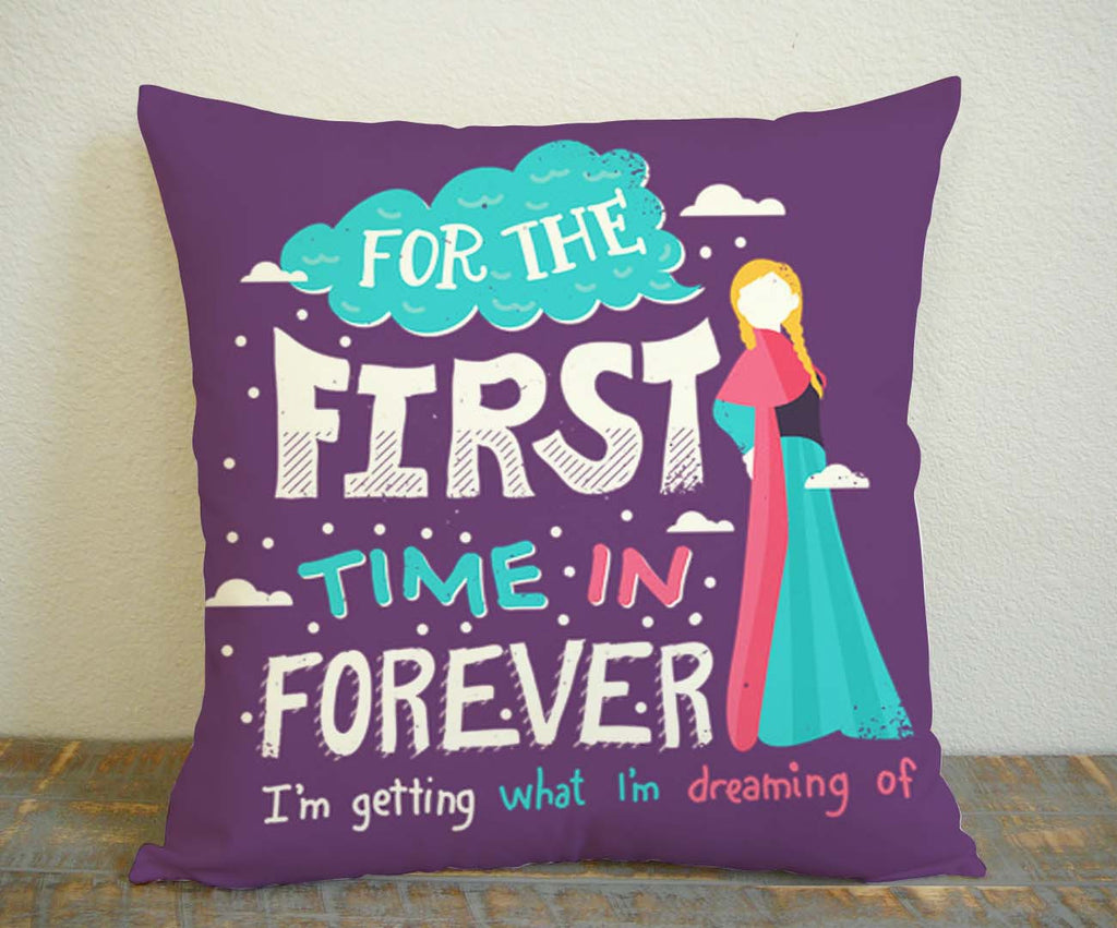 For The Forst Time Frozen Pillow Case, Pillow Decoration, Pillow Cover, 16 x 16 Inch One Side, 16 x 16 Inch Two Side, 18 x 18 Inch One Side, 18 x 18 Inch Two Side, 20 x 20 Inch One Side, 20 x 20 Inch Two Side
