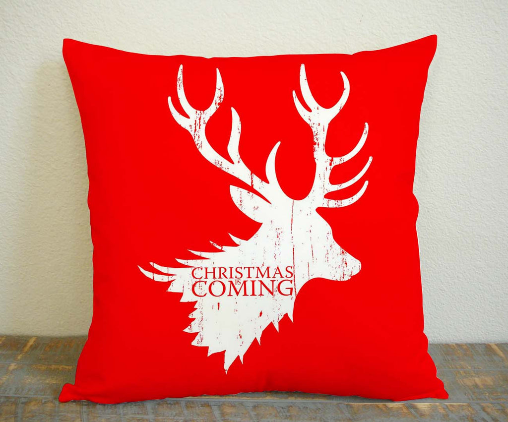 Christmas is Coming Game Thrones Parody Pillow Case, Pillow Decoration, Pillow Cover, 16 x 16 Inch One Side, 16 x 16 Inch Two Side, 18 x 18 Inch One Side, 18 x 18 Inch Two Side, 20 x 20 Inch One Side, 20 x 20 Inch Two Side