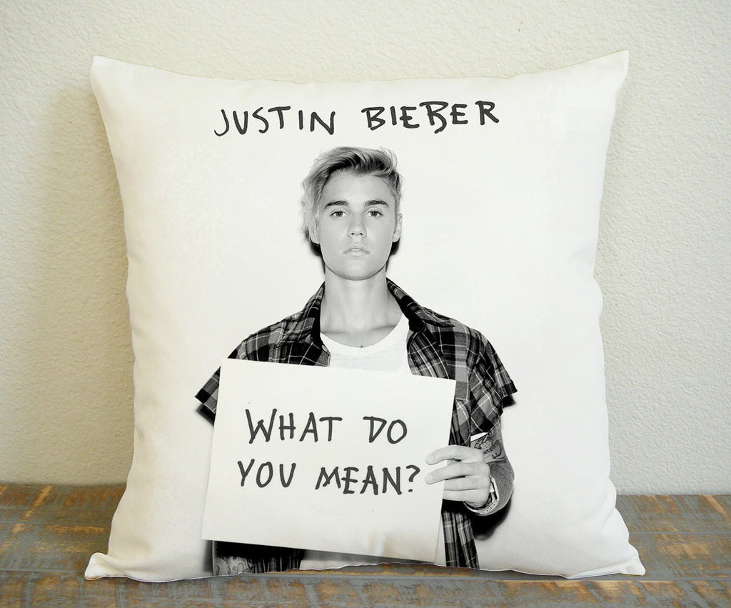 Bieber What Do You Mean Pillow for Square Pillow Case 16x16 Two Sides, 18x18 Two Sides, 20x20 Two Sides