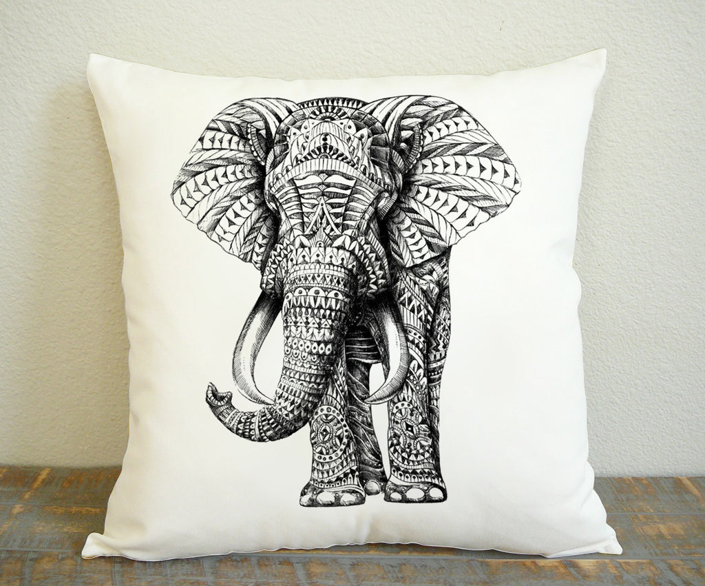 Aztec Elephant Design for Square Pillow Case 16x16 Two Sides, 18x18 Two Sides, 20x20 Two Sides