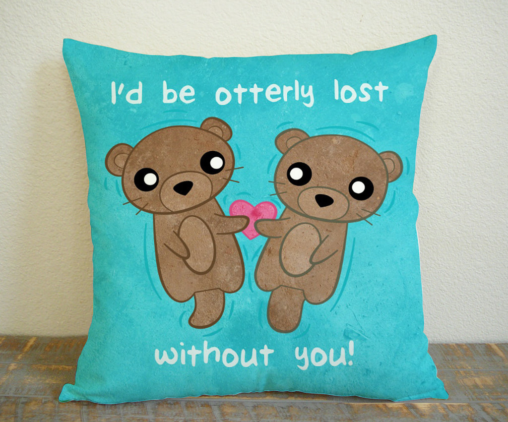 Adorable Otterly  for Square Pillow Case 16x16 Two Sides, 18x18 Two Sides, 20x20 Two Sides