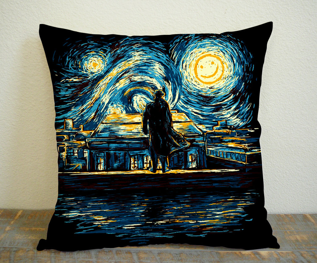 Starry Night Sherlock for Square Pillow Case 16x16 Two Sides, 18x18 Two Sides, 20x20 Two Sides