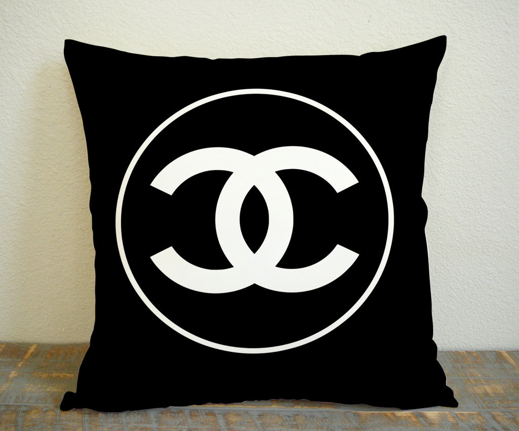 Chanel Logo Throw Pillow Black for Square Pillow Case 16x16 Two Sides, 18x18 Two Sides, 20x20 Two Sides