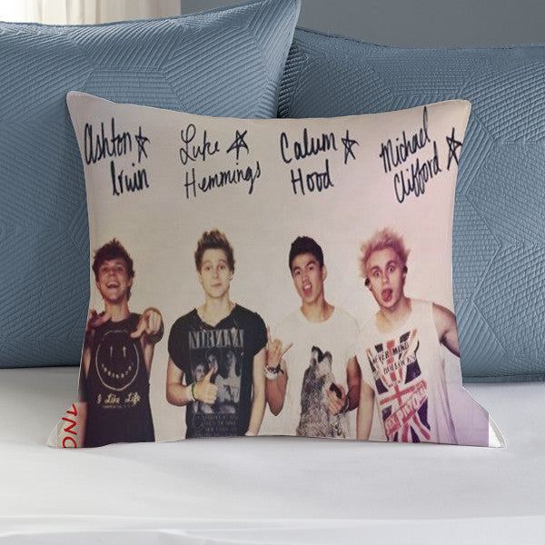 5 Second of summer Personil Pillow Case, Pillow Decoration, Pillow Cover, 16 x 16 Inch One Side, 16 x 16 Inch Two Side, 18 x 18 Inch One Side, 18 x 18 Inch Two Side, 20 x 20 Inch One Side, 20 x 20 Inch Two Side