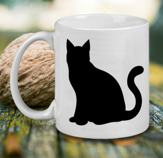Silhouette cat  Mug
