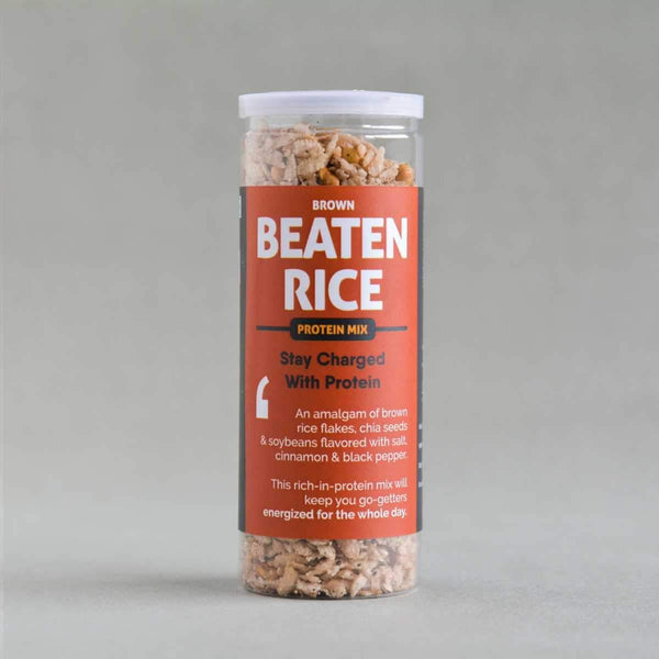 brown beaten rice - protein mix at qtrove