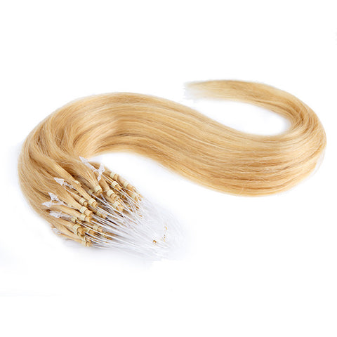 MICRO LOOP HAIR EXTENSIONS 100% REMY Hair Straight #613 Platinum Blonde