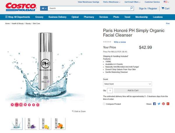 Costco Partners with PARIS HONORÉ to Sell the Award-Winning Face Cleanser!\