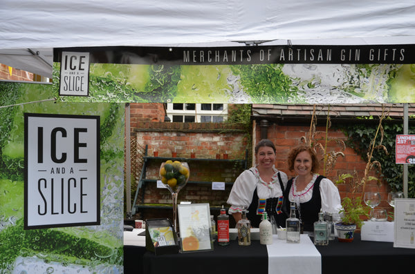 Alex and Jo behind the gin bar at the Lichfield Georgian Festival