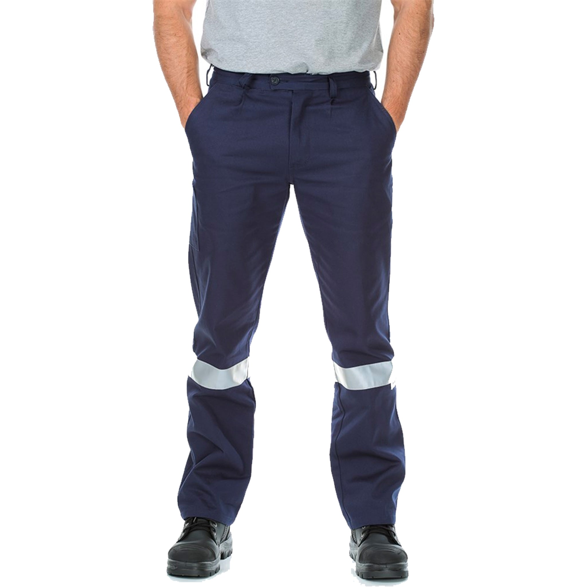 REGULAR COTTON DRILL WORK PANTS REFLECTIVE TAPE 1002