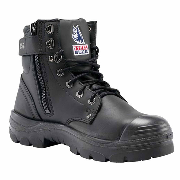 zip up steel toe cap boots