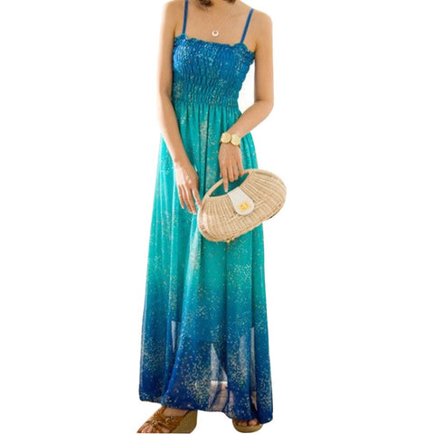 Women Chiffon Bohemia Floral Long Maxi Dress - All In One Place With Us