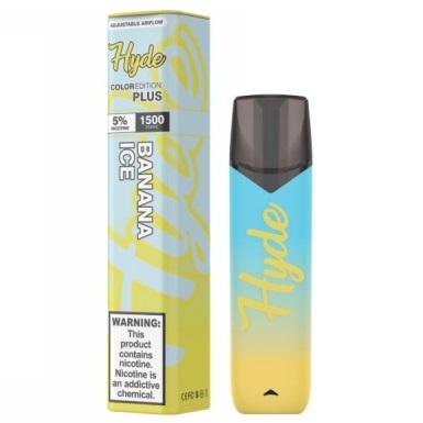 Hyde Color Plus Edition 5.0mL Disposable Pod Vape w/ Adjustable Airflow - 2.5% or 5% Salt Nicotine - Banana Ice (1 Pack)
