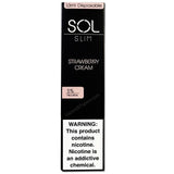 SOL Slim 1.3mL Disposable Pod Vape - 5% Salt Nicotine - Strawberry Cream (1 Pack) - vapersandpapers.com