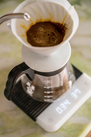 V60 تحضير القهوة باستخدام هاريو