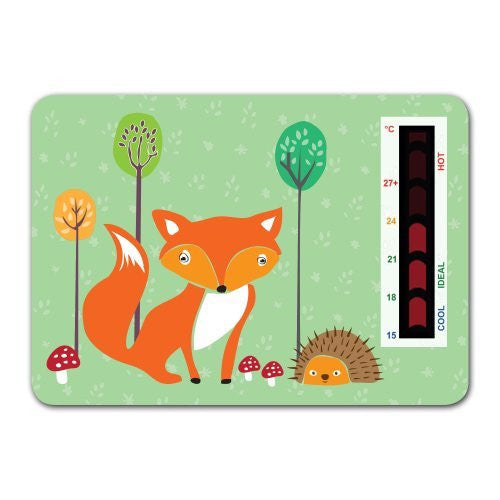 Baby Fox And Hedgehog Nursery Room Safety Temperature Thermometer With New Moving Line Technology