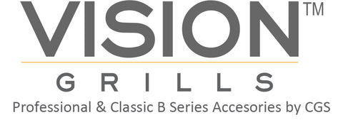 Vision Grills Logo with ceramic grill store accessories