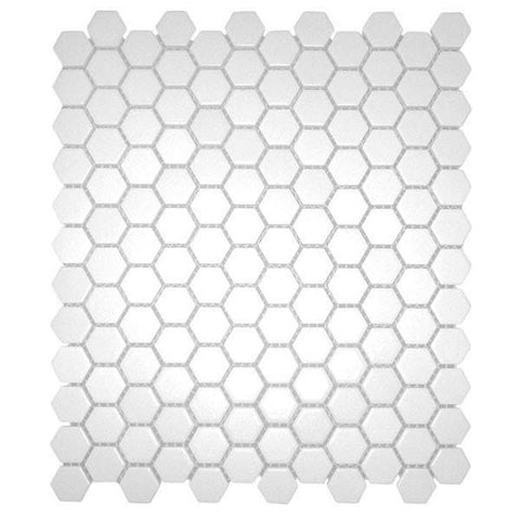 Roca CC Mosaics 12"X12" White Matte Glazed 1X1 Hexagon Mosaic - American Fast Floors Roca CC Mosaics 12"X12" White Matte Glazed 1X1 Hexagon Mosaic - American Fast Floors