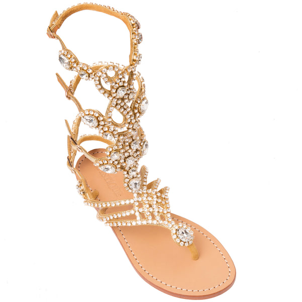 gold jeweled heels