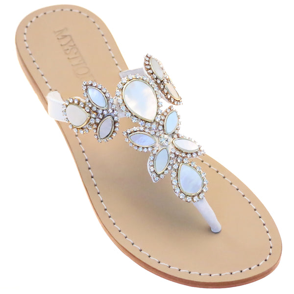 mother of pearl sandals