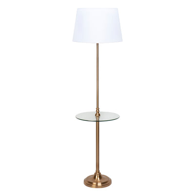 Carmody Floor Lamp with Side Table White Carmody Floor Lamp with Side Table White