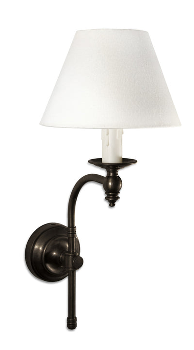Soho Curved Wall Light Base Bronze & Linen Taper Lamp Shade XXS Textured Ivory Soho Curved Wall Light Base Bronze & Linen Taper Lamp Shade XXS Textured Ivory