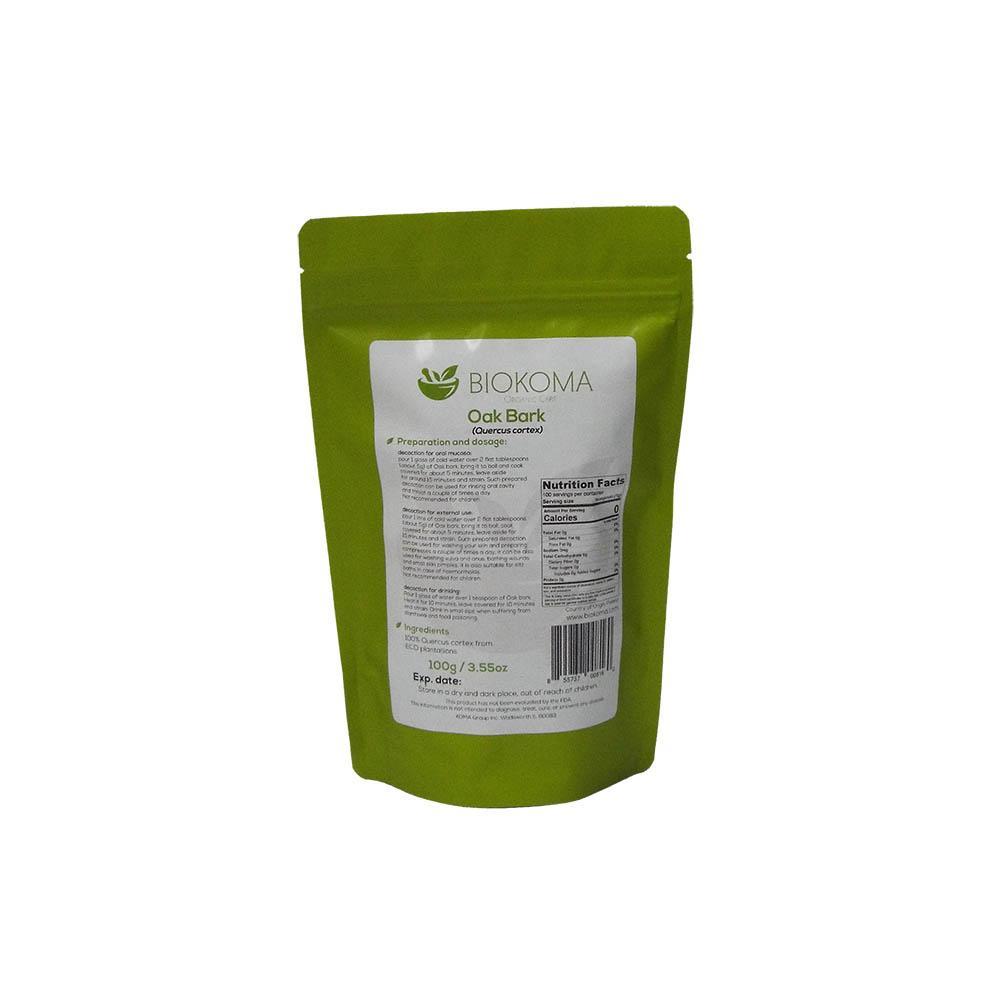 Oak Bark (Quercus cortex) Dried Bark 100g 3.55oz | Biokoma.com