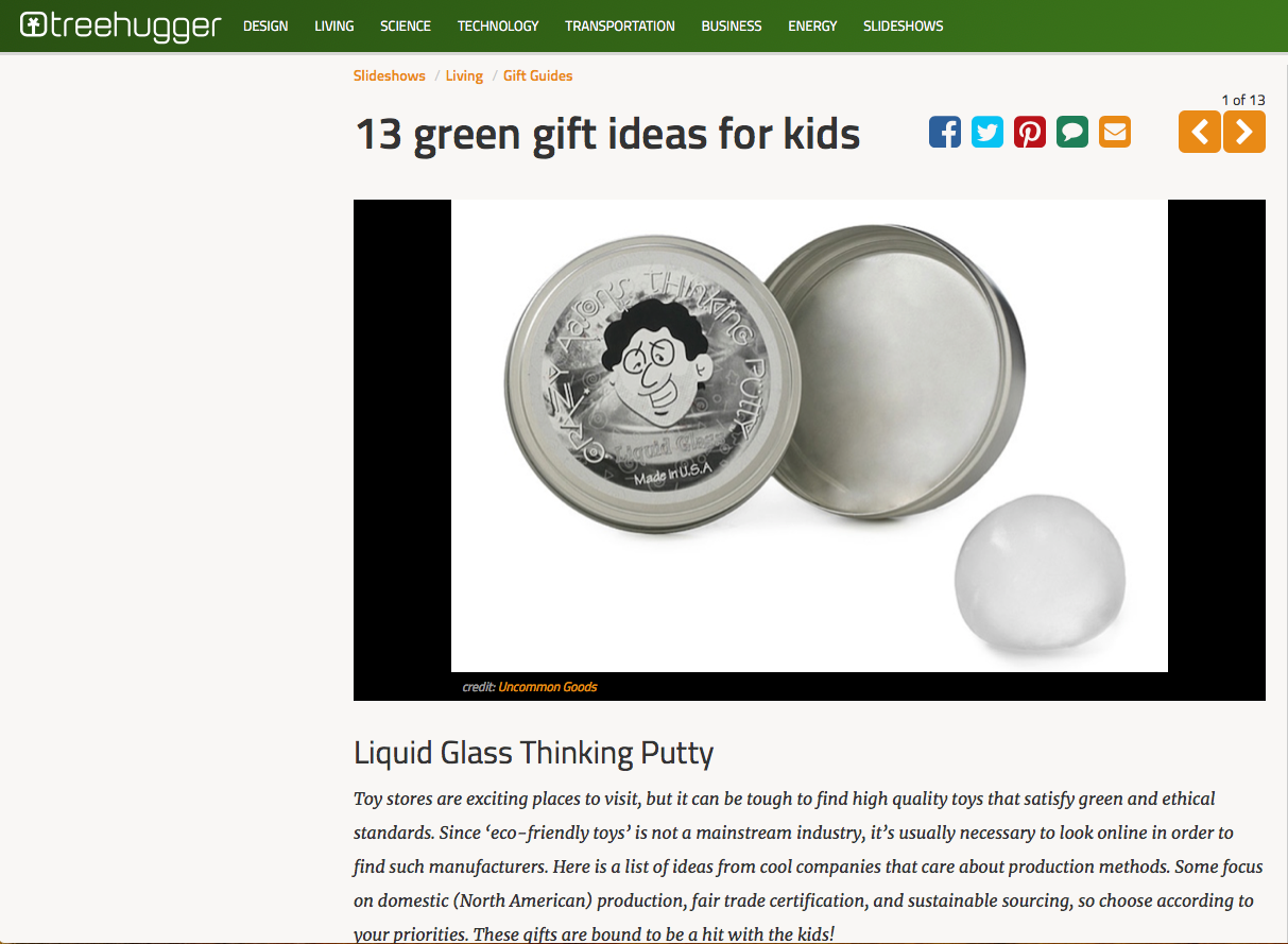 Tree Hugger | 13 Green Gift Ideas for Kids feat. Crazy Aaron's Thinking Putty