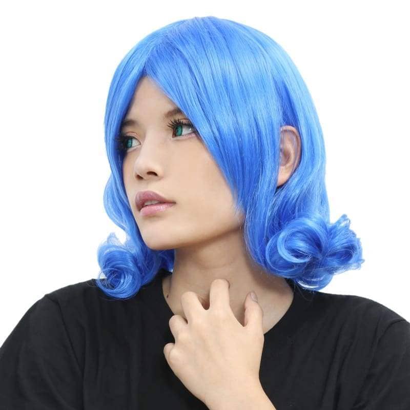 short dark blue cosplay wig