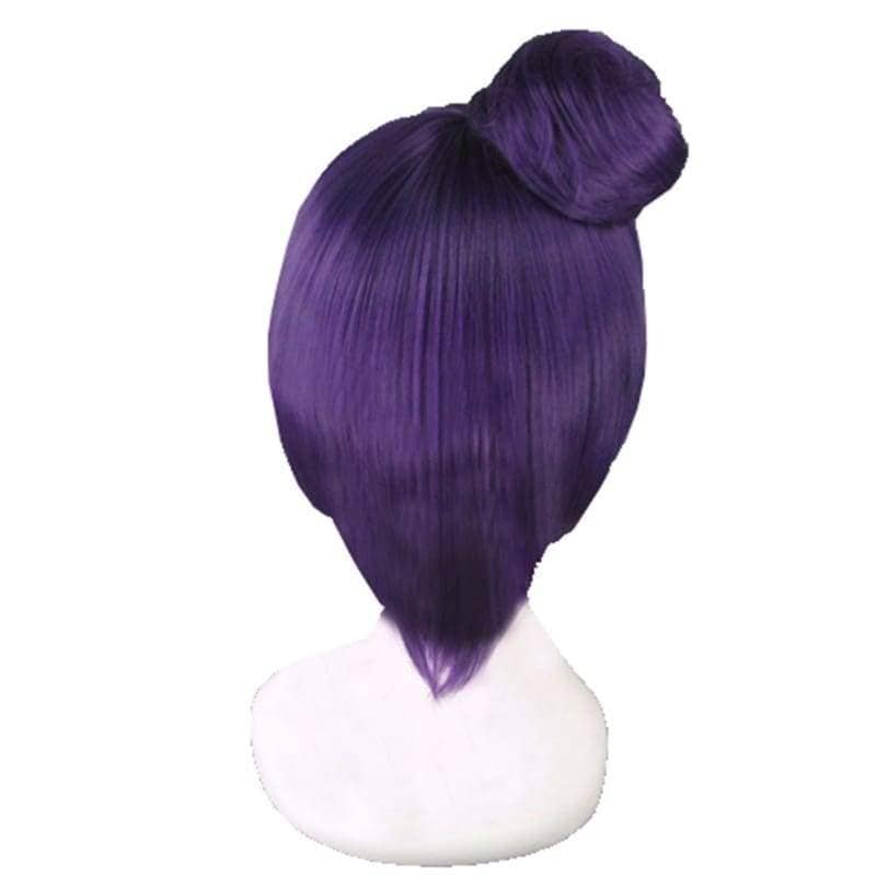 short dark purple cosplay wig