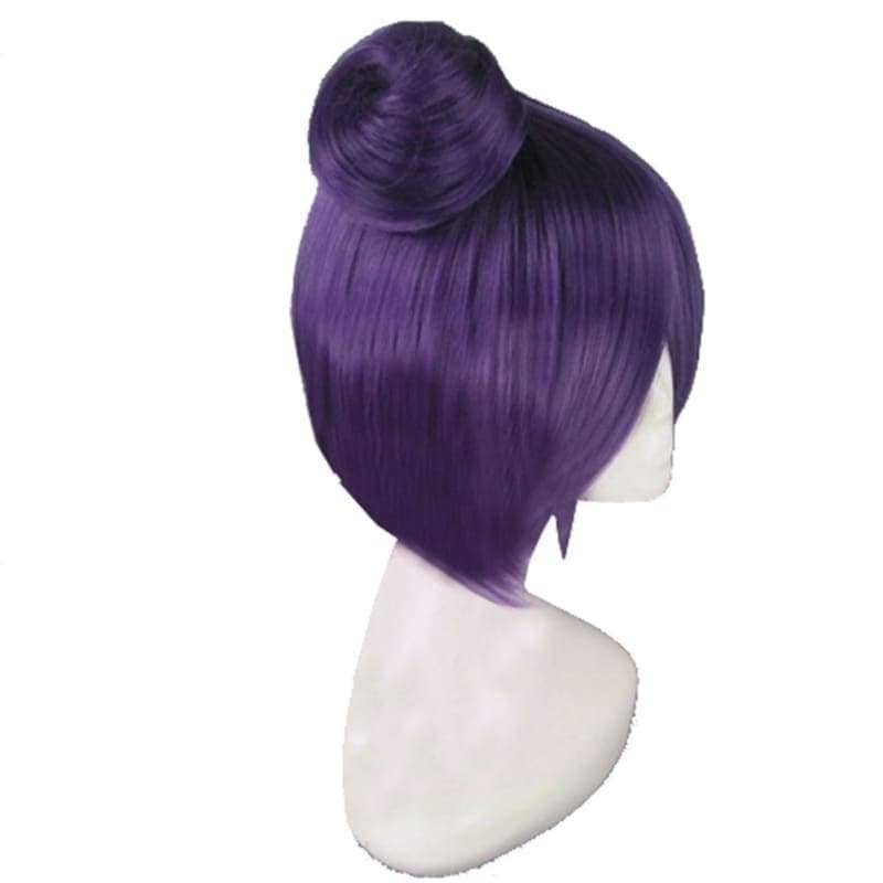 short dark purple wig