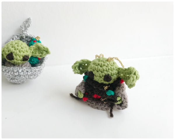 Baby yoda handmade Christmas tree crochet decorations